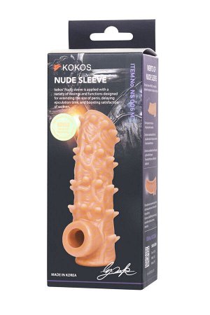 Насадка на член KOKOS реалистичная с дополнительной стимуляцией, Ø 4,4 см
