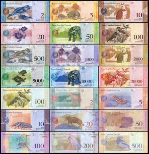 Набор банкнот Венесуэлы 2008-2018 гг - (21 банкнота)