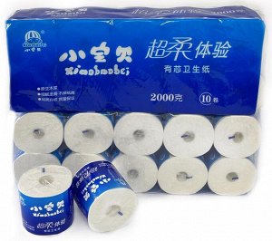 Туалетная бумага "Xiaobaobei" 10 рулонов, с узкой втулкой, 4-х слойная, втулка