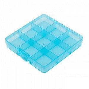 Коробка пластик для швейных принадлежностей 13,5х13,7х2,3 см OM-086 голубой\прозрачный Gamma {Россия}