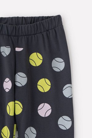 Бриджи для девочки КБ 4763 темно-серый, теннисные мячи к75