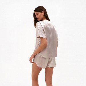 Пижама женская (сорочка, шорты) MINAKU: Light touch, цвет бежевый, размер 42