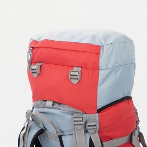 Рюкзак туристический, 65 л, отдел на шнурке, 2 наружных кармана, 2 боковых кармана, цвет серый/красный
