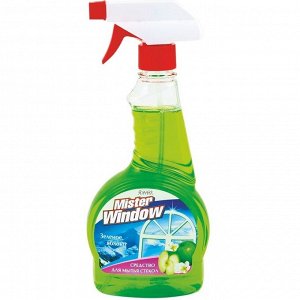 Чистящее средство для стекол Mister Window 500 мл триггер (Зелёное яблоко)