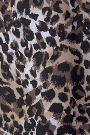 Леопардовый купальник танкини с узлом и черными плавками