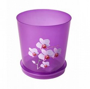 Горшок для Орхидей 1,8л Прозрачно-Розовый с Поддоном М-7544 БАШ