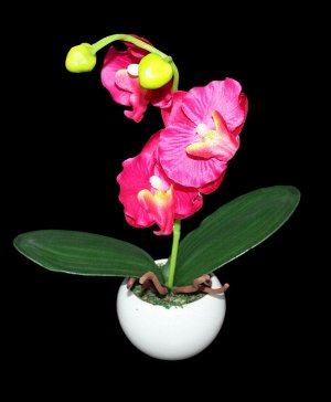 Орхидея в горшке 23см D6см (искусств)