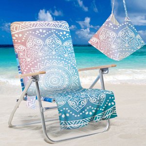 Накидка на пляжный стул, цвет синий/розовый, принт "Мандала"