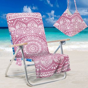Накидка на пляжный стул, цвет розовый, принт "Мандала"