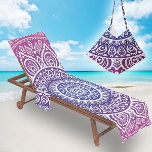 Накидка на пляжный стул, цвет фиолетовый, принт "Мандала"