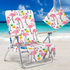 Накидка на пляжный стул, принт "Фламинго"