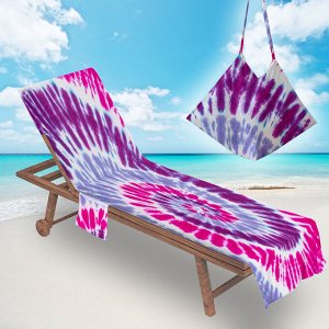 Накидка на пляжный стул, цвет фиолетовый/розовый, с принтом