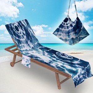 Накидка на пляжный стул, цвет синий/белый, с принтом