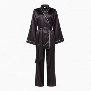 Пижама (халат, брюки) женский MINAKU: Light touch цвет черный, р-р 42