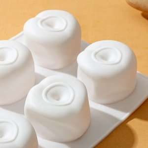 Форма для выпечки и муссовых десертов KONFINETTA «Персики», 29,5x17x4,5 см, 8 ячеек, цвет белый