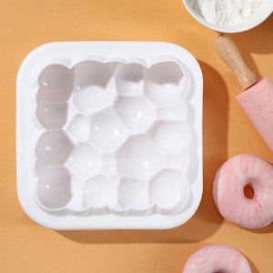 Форма для выпечки и муссовых десертов KONFINETTA «Воздушные пузыри», 20?5,5 см, силикон, цвет белый