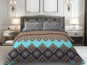 Комплект постельного белья 1,5-спальный, бязь "Комфорт"(220) (Марокко, бирюзовый)