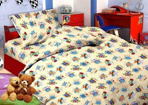 Комплект постельного белья 1,5-спальный, бязь ГОСТ, детская расцветка (Совята)
