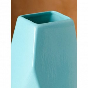 Ваза керамическая "Скала", настольная, голубая, 29 см