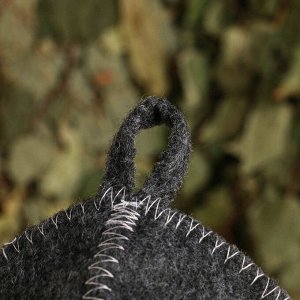 Шапка для бани и сауны, с вышивкой «С лёгким паром», полиэфир 70%, шерсть 30%, серая, «Добропаровъ»