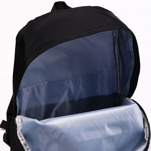 Рюкзак молодежный со светоотражающим карманом, черный, 30 см x 15 см x 40 см «Робот, Трансформеры»