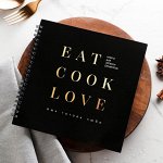 Книга для записи рецептов Eat cook LOVE, 20Х20 см, 40 листов