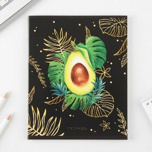 Тетрадь А5, 48 листов на скрепке 5 шт. МИКС, Tropical avocado, обложка мелованный картон 230 гр., внутренний блок в клетку 80 гр., белизна 96%