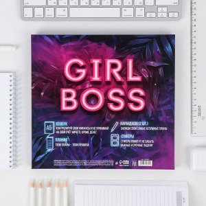Подарочный набор Girl Boss: Кешбук, планинг А6 64 л, планинг 50 л, стикеры и карандаши ч/г (2 шт)