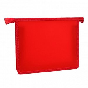 Папка пластиковая А5, молния сверху, «Офис», цветная, текстура поверхности «песок», ПМ-А5-00, красная