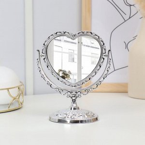 Queen fair Зеркало настольное, двустороннее, с увеличением, зеркальная поверхность 10 ? 8 см, цвет серебристый