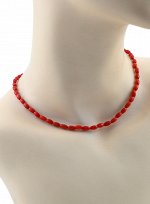 Бусы из коралла рис 4*6мм красный, 40см