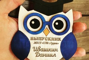 Медальки деревянные выпускнику школы "Совята"