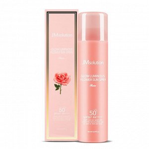 Омолаживающий солнцезащитный спрей для лица с розой Glow Luminous Flower Sun Spray SPF 50+ PA++++ JMsolution 180 мл