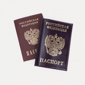 Обложка для паспорта, цвет тёмно-фиолетовый