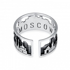 Кольцо &quot;Москва&quot;, посеребрение с оксидированием, 18 размер