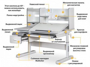 Детская растущая парта Mealux Evo Florida Multicolor