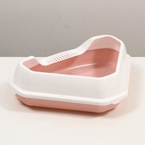 Пижон Туалет угловой с рамкой Лекси&quot;, 55,5 х 41,5 х 15 см,  розовый