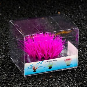 Растение силиконовое аквариумное, светящееся в темноте, фиолетовое, 16 х 11 см