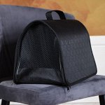 Сумка-переноска для животных каркасная №4, 50х25х28 см, жаккард, черная