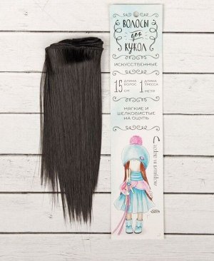 Волосы - тресс для кукол «Прямые» длина волос: 15 см, ширина: 100 см, цвет № 2В