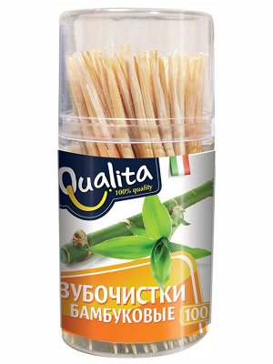 Зубочистки Qualita бамбуковые 100 шт.