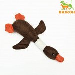 Игрушка текстильная &quot;Утка&quot; с пищалкой, 31 см, коричневая
