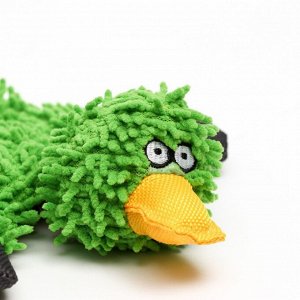 Игрушка текстильная "Косматая утка" , 32 х 19 см, зелёная