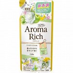 LION Кондиционер для белья &quot;AROMA&quot; (ДЛИТЕЛЬНОГО действия &quot;Aroma Rich Ellie&quot; / &quot;Элли&quot; с богатым ароматом натуральных масел (аромат унисекс)) 400 мл, мягкая упаковка / 16