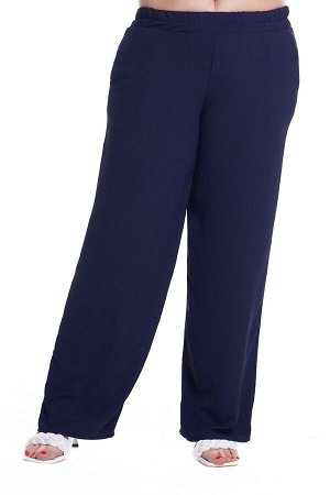 Брюки-9127 Модель брюк: Широкие; Материал: Искусственный шелк;   Фасон: Брюки; Параметры модели: Рост 173 см, Размер 54
Брюки "палаццо" искусственный шёлк темно-синие
Удобные брюки-палаццо свободного 
