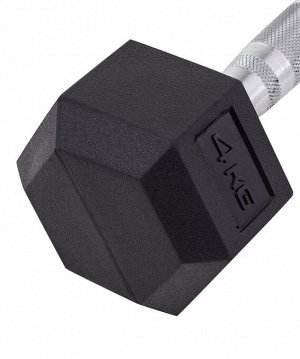 Гантель гексагональная DB-301 4 кг, обрезиненная, черный