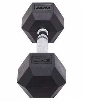 Гантель гексагональная DB-301 5 кг, обрезиненная, черный