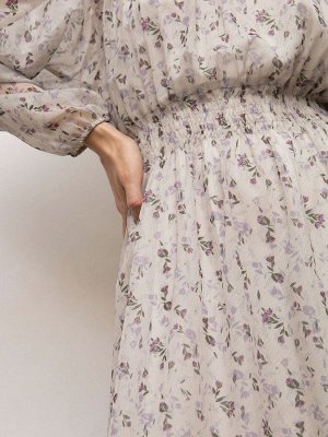 Платье приталенное с принтом PL1120/lilac