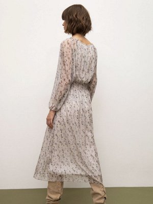 Платье приталенное с принтом PL1120/lilac