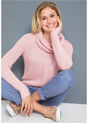 Пуловер пуловер розовый 
50% полиакрил, 50% хлопок